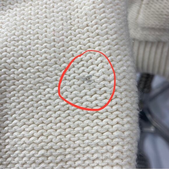 Gap Kids Belted Cardigan Sweater Girls S Cream Chunky Cable Knit Faux Fur Collar - Picture 6 of 6